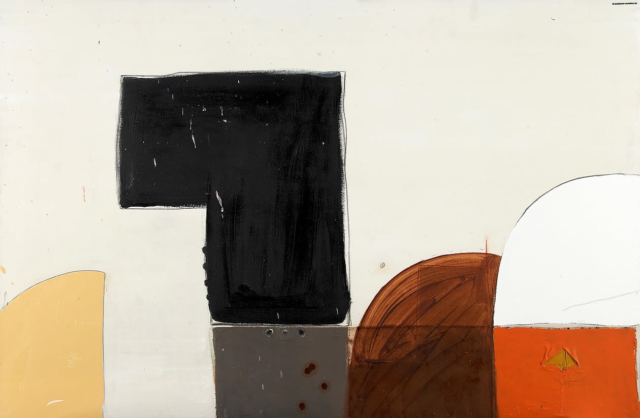 John Blackburn, Black L with Orange Square, 2008