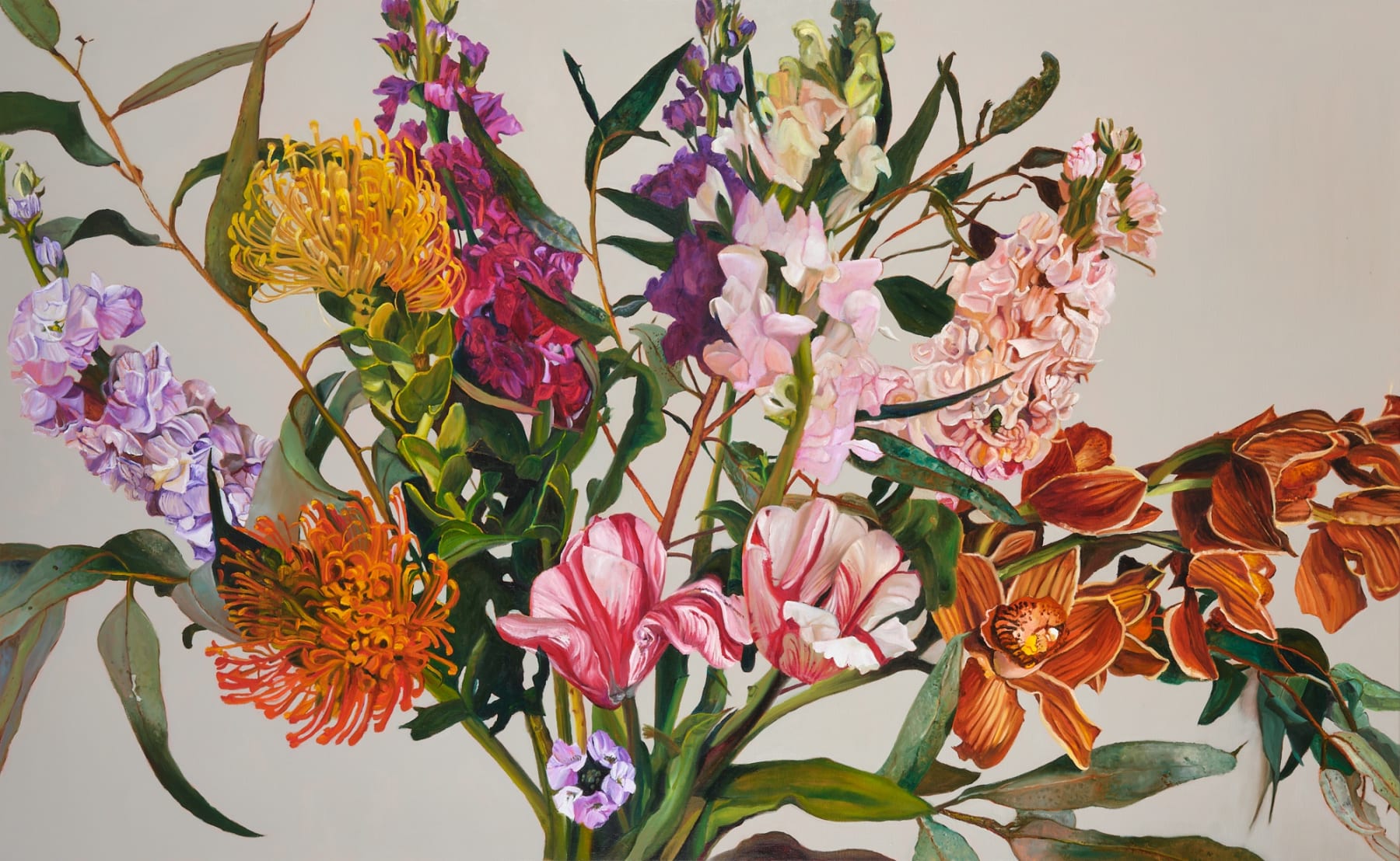 Pamela Wolfe, Mixed Flowers with Striped Tulips, 2023