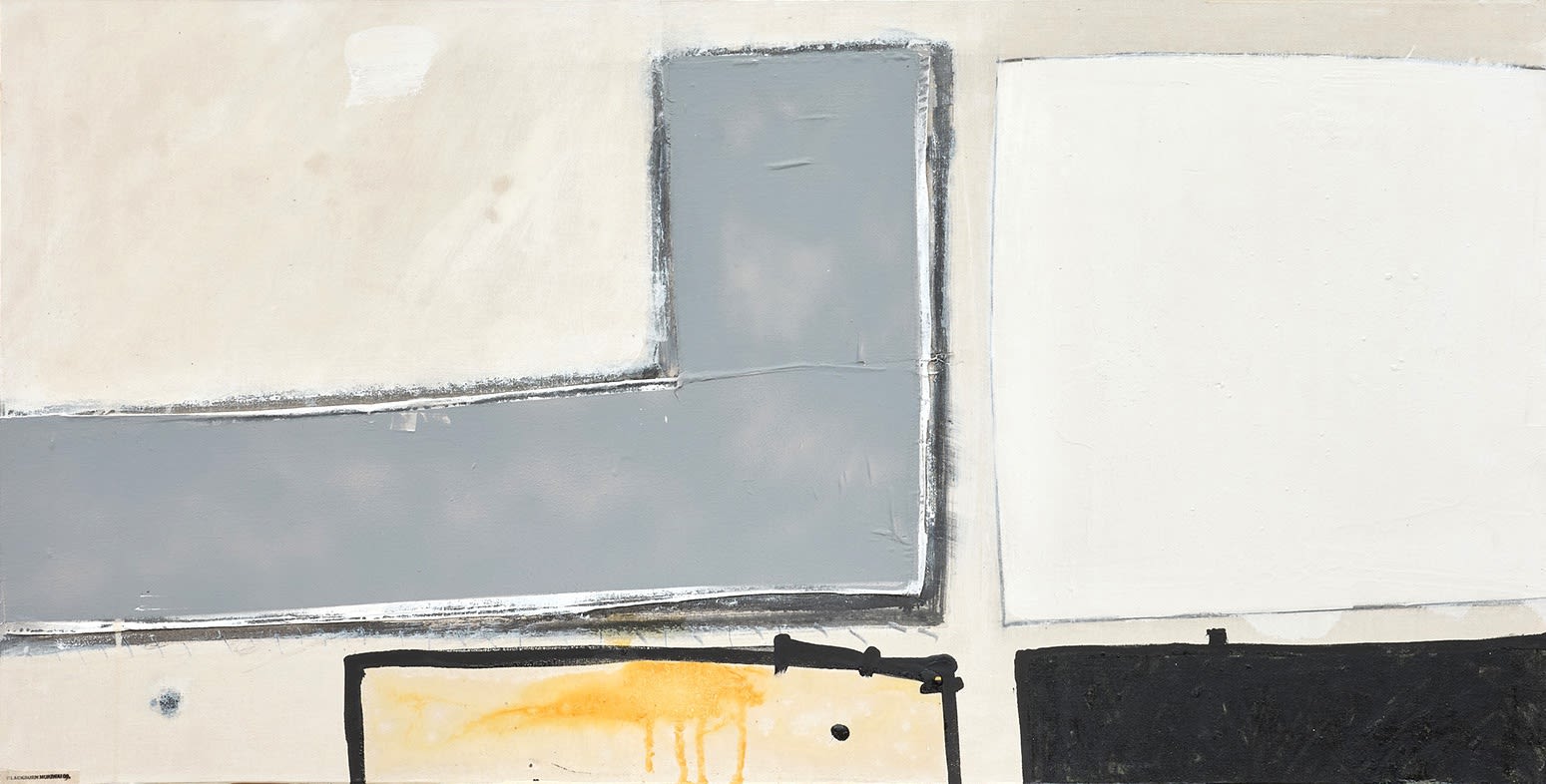 John Blackburn, Grey Form with White Square, 2010