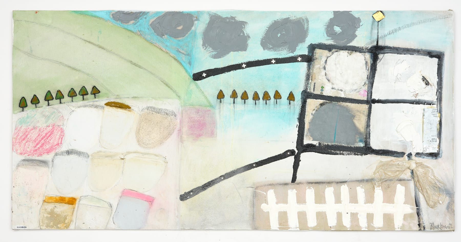 John Blackburn, Clouds, Trees & Picket Fence, 2022