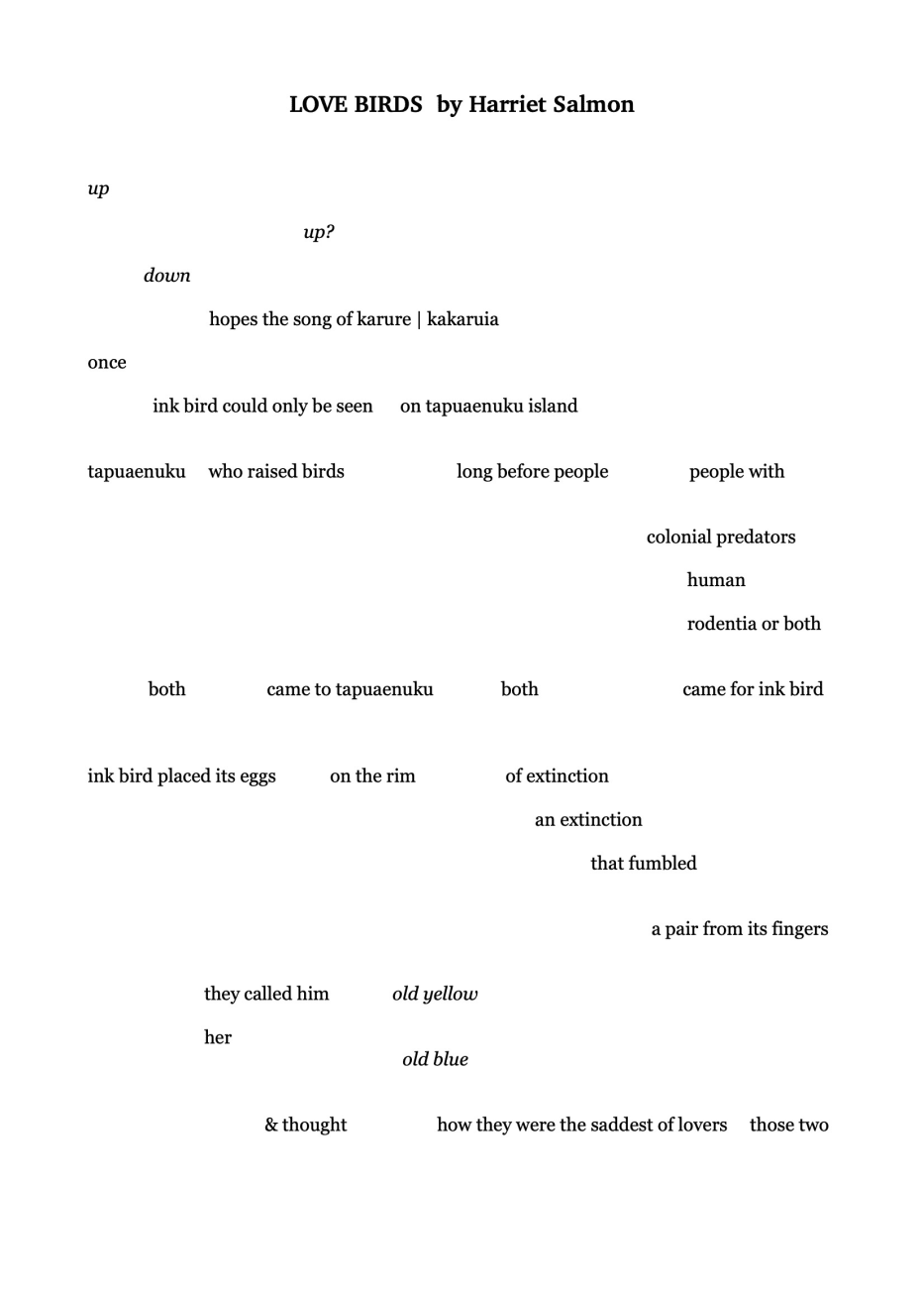 Fiona Garlick, LOVE BIRDS