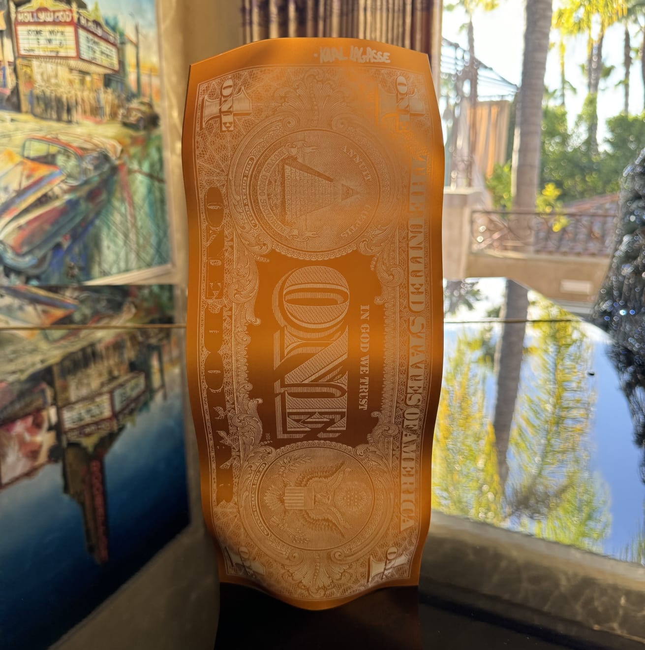 Karl Lagasse, Orange One Dollar , 2023