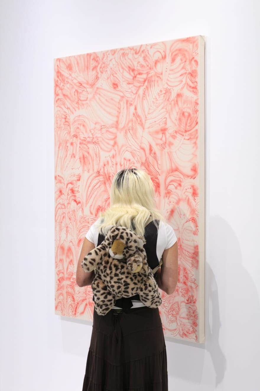 Guests at the opening reception of "Tiger Moth", a solo exhibition by Sarah Giannobile. Photo by Suzy Gorman