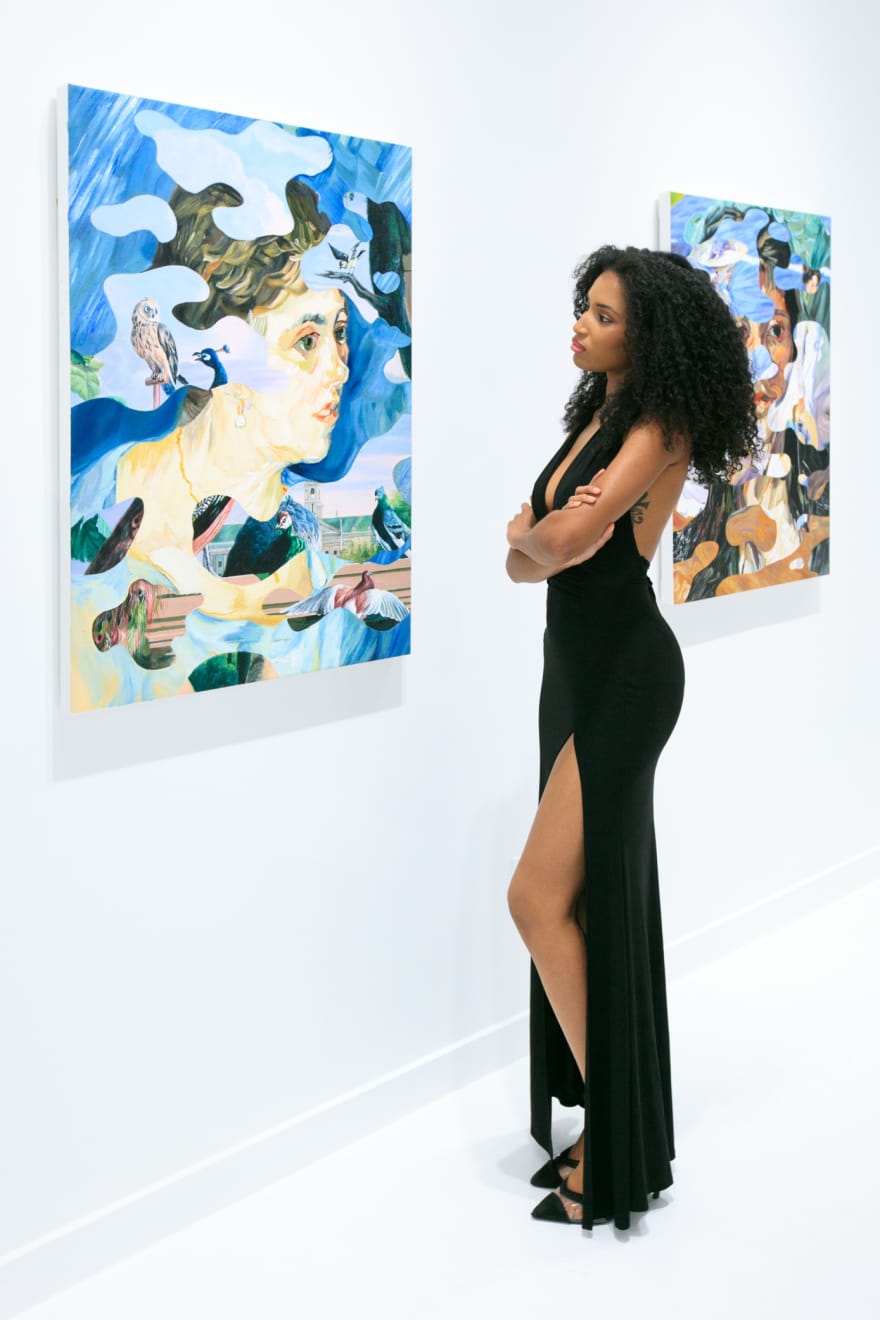 Guests at the opening reception for Dan Alva's "Something Out of Nothing" & Kenny Scharf's "Woodz 'N Thingz" presentation