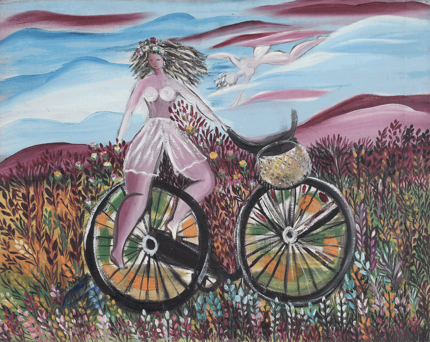 Lucia WIlcox, Girl on Bicycle , 1944