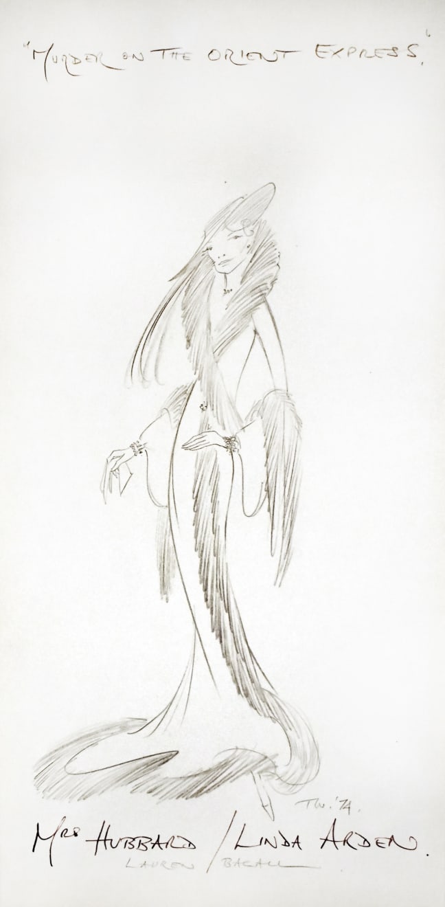 Tony Walton, Murder on the Orient Express: Mrs. Hubbard 1 (Lauren Bacall), 1974