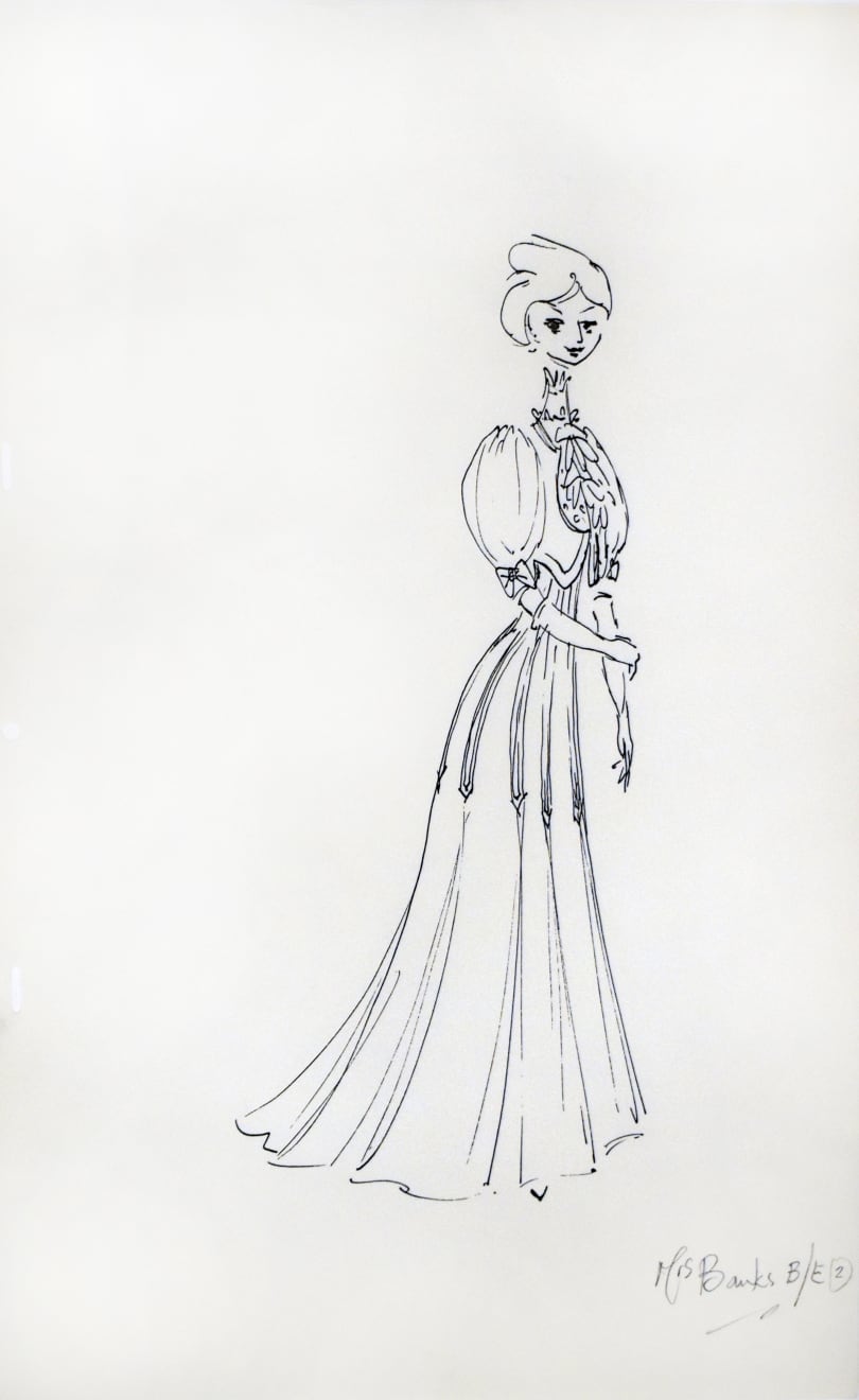 Tony Walton, Mary Poppins: Character Sketch Mrs. Banks Formal, 1964