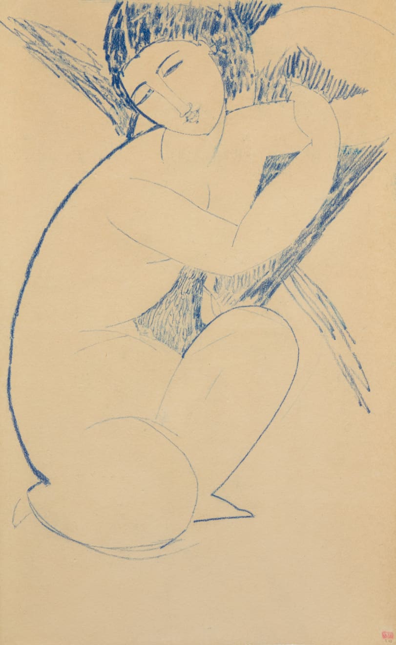 Amedeo Modigliani, Nu accroupi, 1909