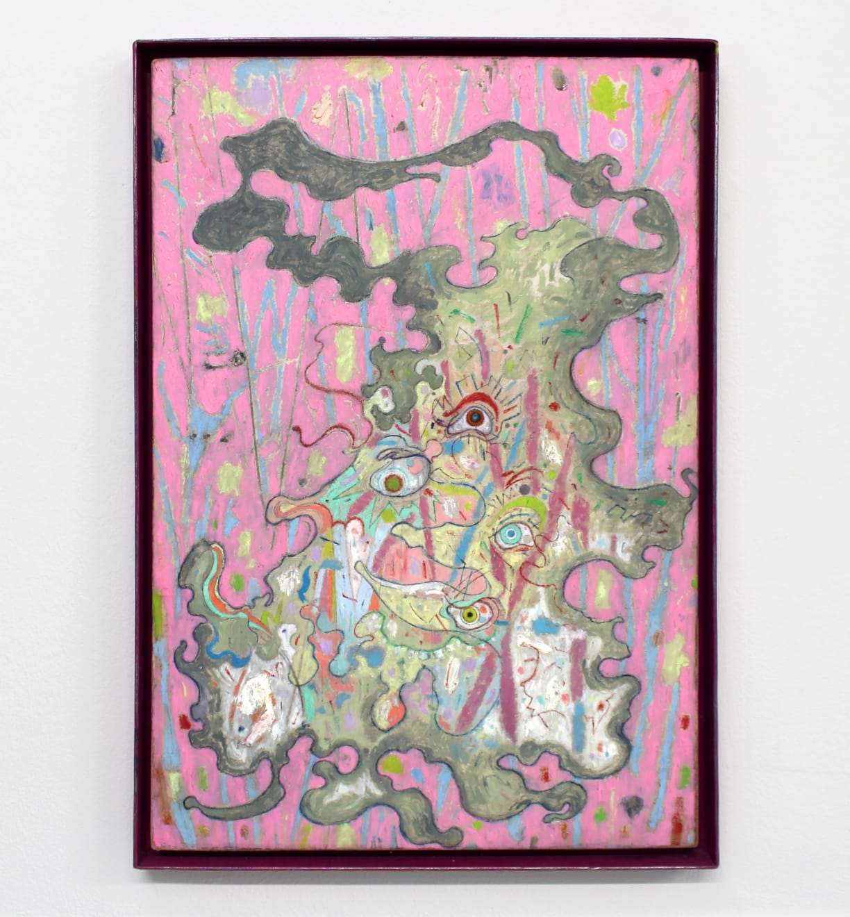 I will haunt you in small change, 2023 oil paint and graphite on paper on board 55.5 x 39 x 3 cm