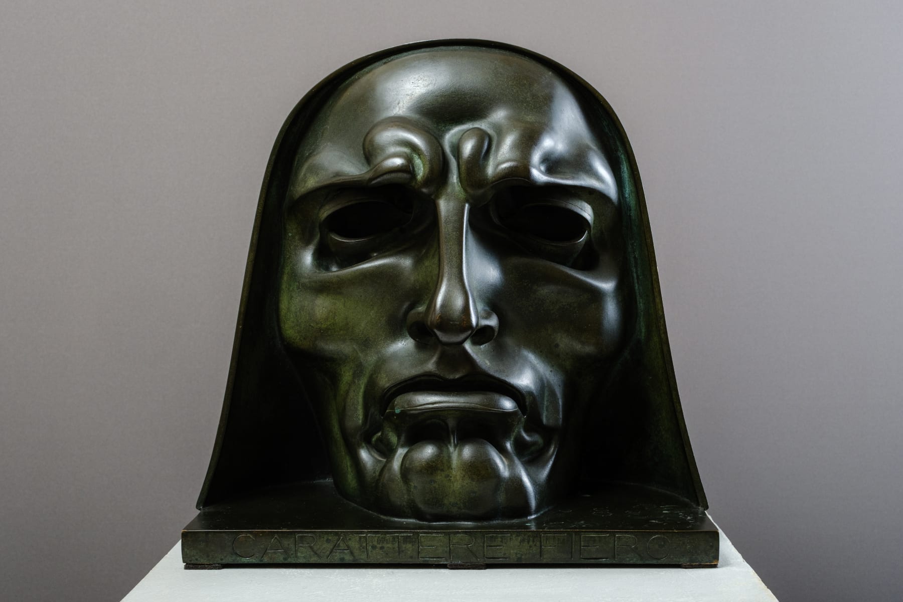 Francesco Wildt Milano, 1896 - 1969CARATTERE FIERO , 1930-40 Iscrizioni: nello spessore della base, di fronte, CARATTERE FIERO, sulla base a sinistra, A.WILDT. Bronzo 35,7 x 36 x 18 cm Expertise by Paola Mola