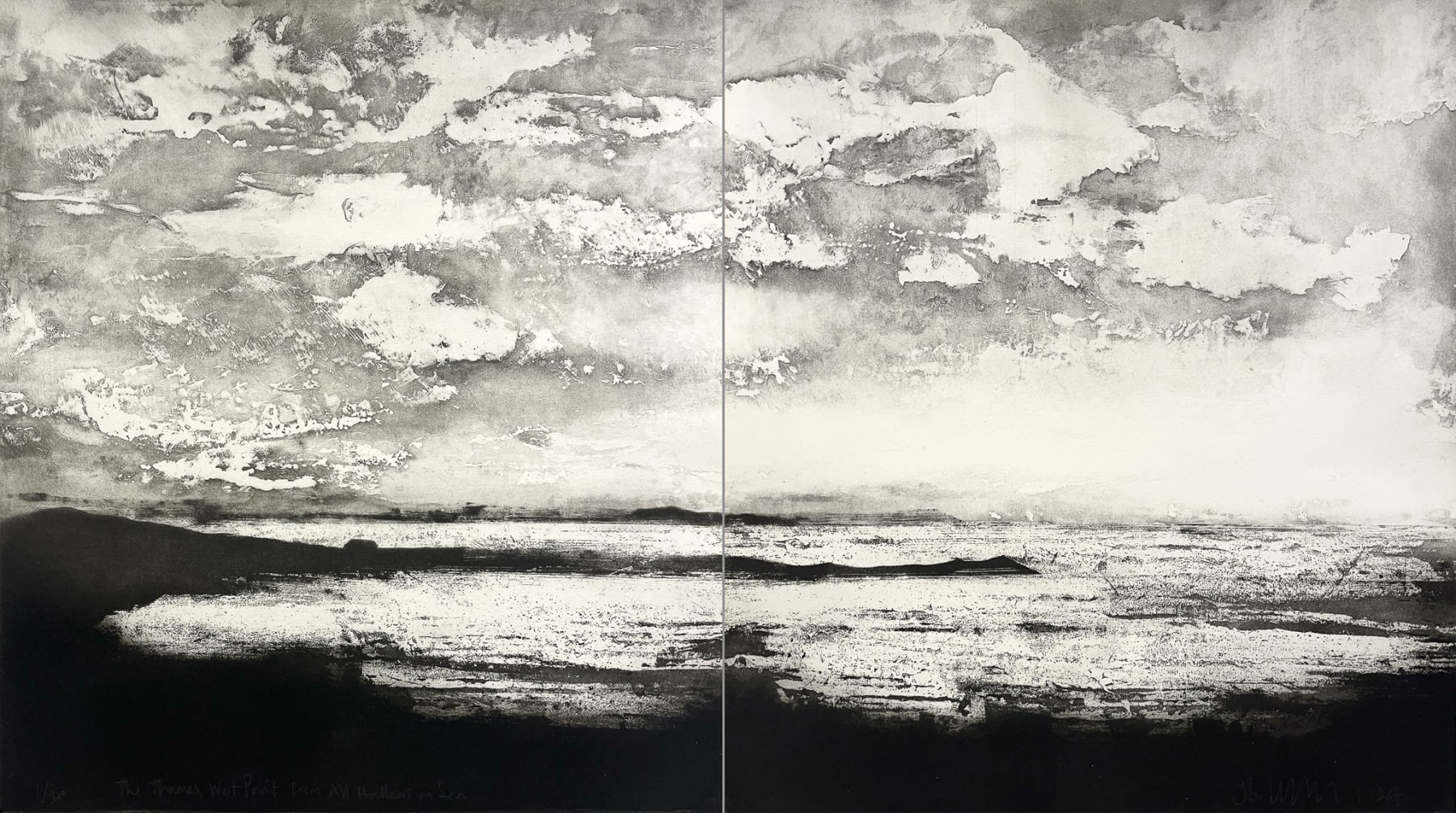 Jason Hicklin, The Thames, West Point from Allhallows-on-Sea (Diptych), 2024