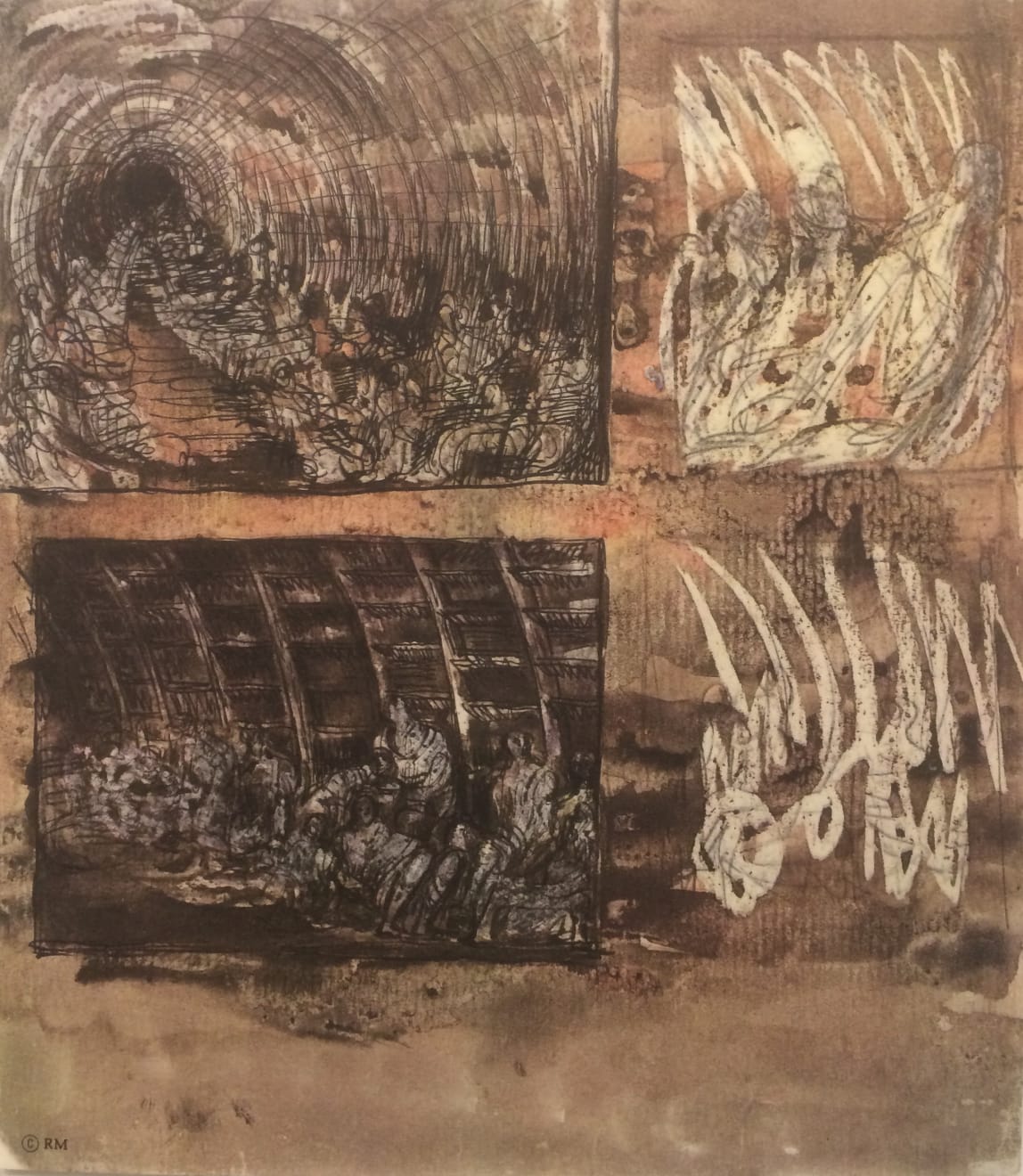 Henry Moore, Untitled XVII (Shelter Sketchbook) , 1967