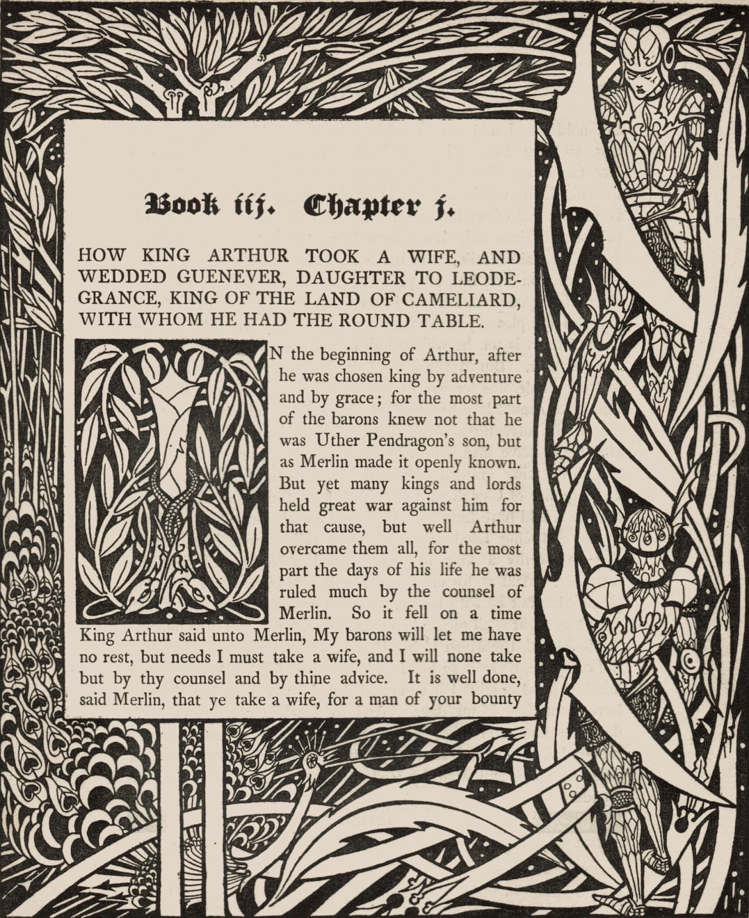 Aubrey Beardsley, King Arthur: Book 3, Chapter 1, 1893-4