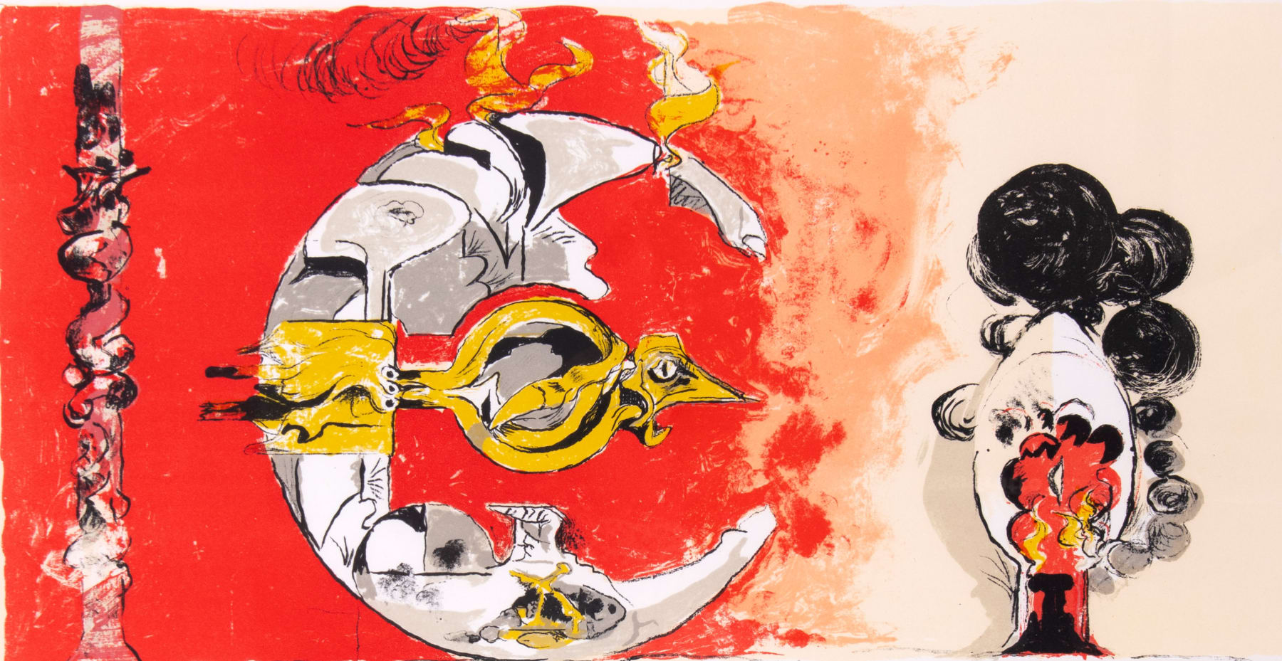 Graham Sutherland, Fossils with Rocks and Flames, 1975