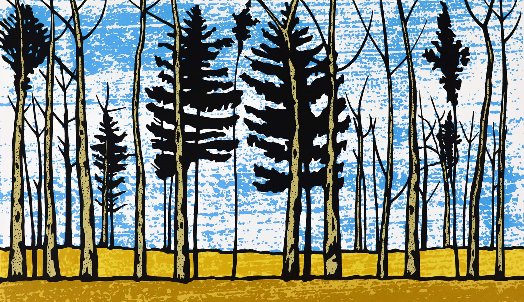 Paul Hogg, A Line of Trees 2 (Variation in Blue 1), 2024