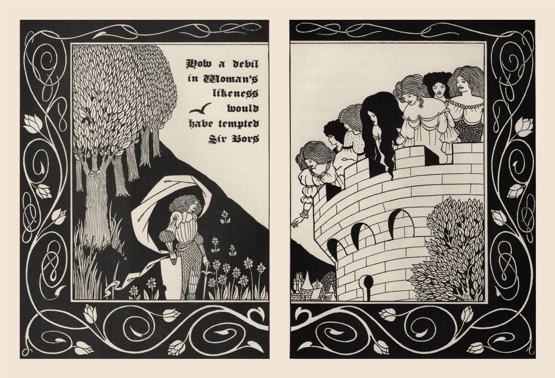 Dulwich College Secret Bid Auction 2024, LOT 8: Audrey Beardsley - How a Devil in a Woman’s Likeness Would Have Tempted Sir Bors, 1893-4