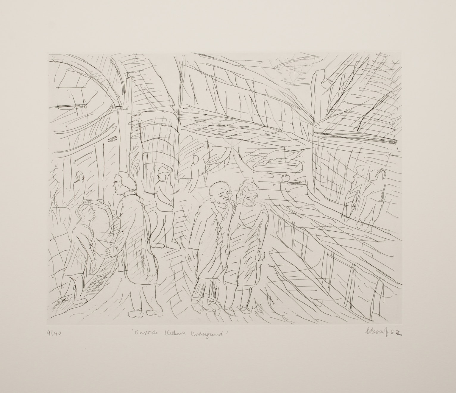 Leon Kossoff, Outside Kilburn Underground Station , 1982