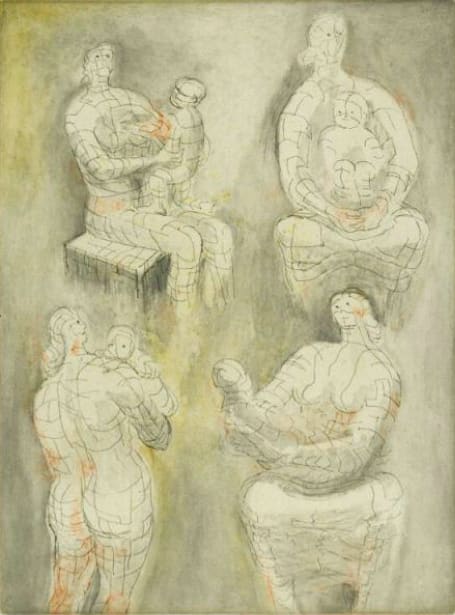 Henry Moore, Four Mother and Child Studies, 1976
