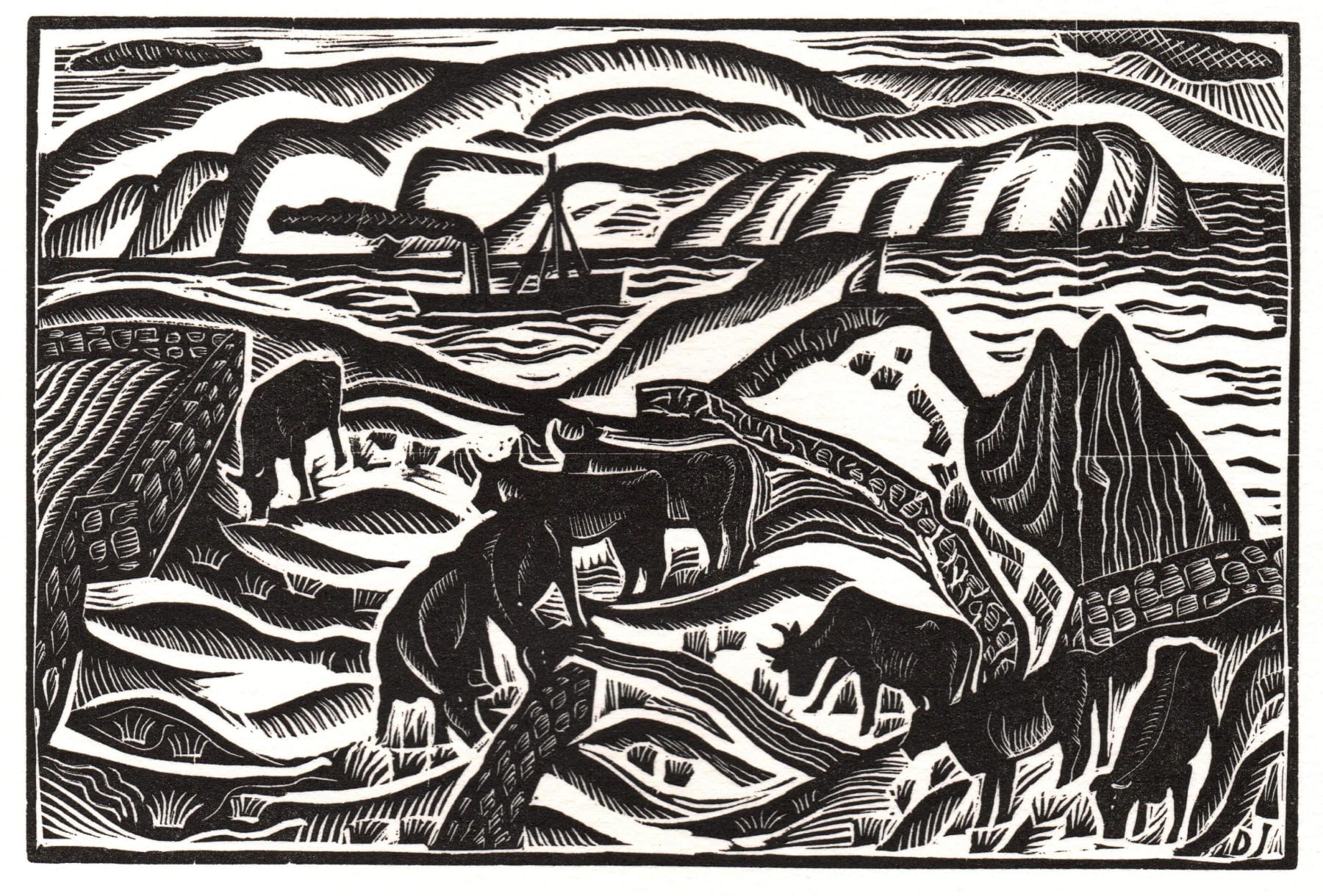 Summer Secret Bid Auction 2023, LOT 119: David Jones - Tenby from Caldy Island, 1981