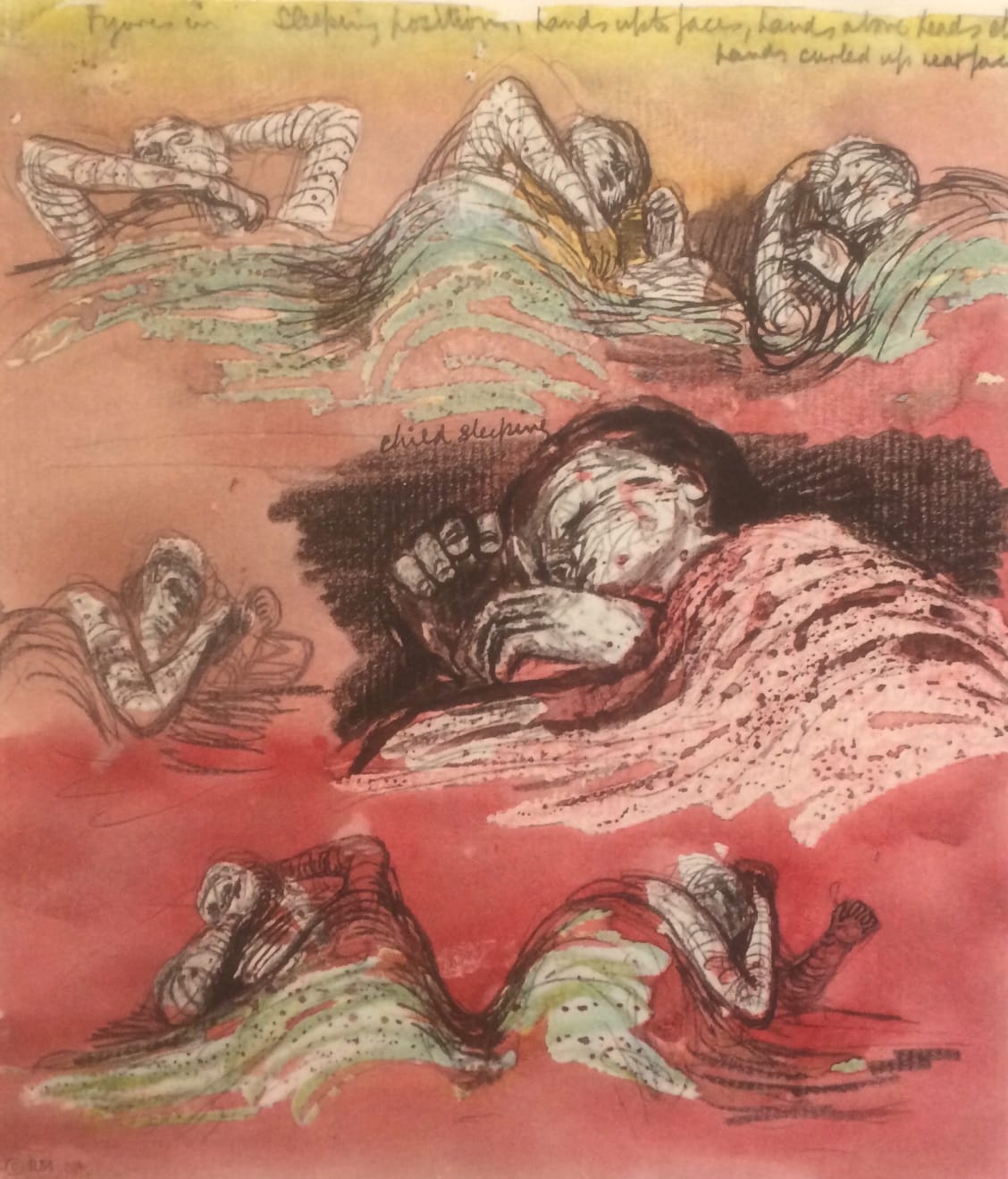 Henry Moore, Untitled LXXIII (Shelter Sketchbook) , 1967