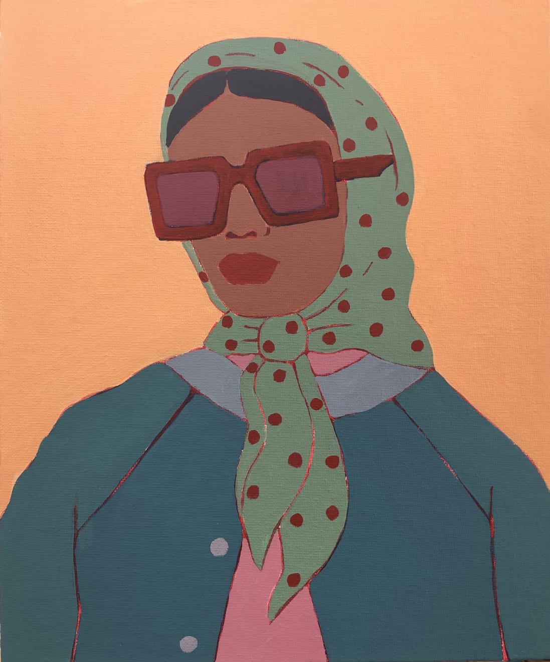 Christmas Secret Bid Auction 2025, LOT 203 - Susie Stone: Polka Dot Headscarf, 2021
