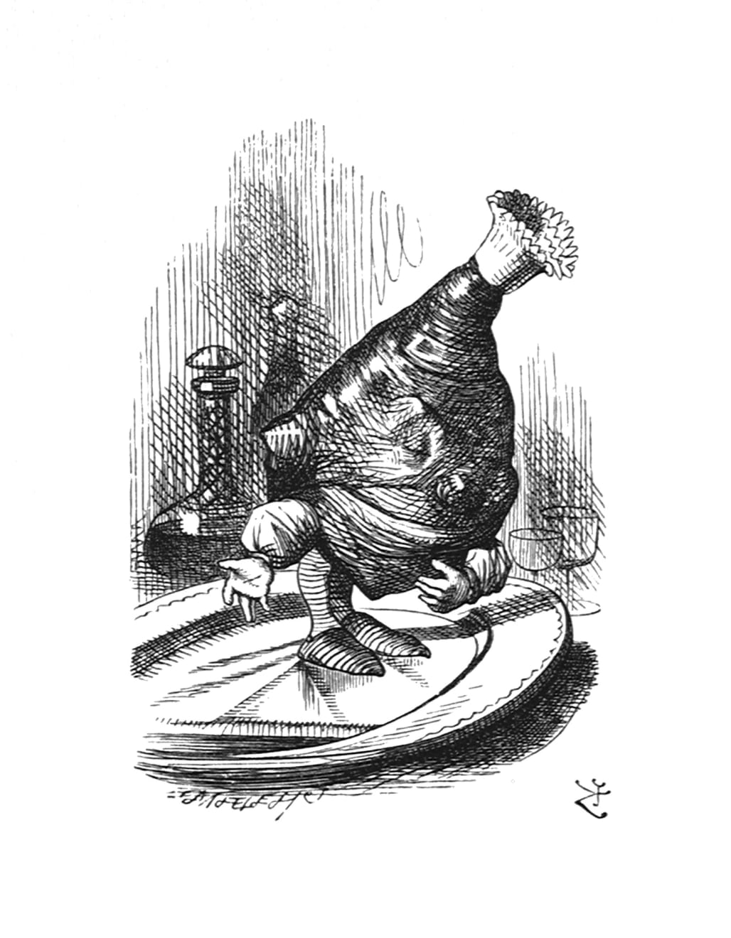 John Tenniel, The leg of mutton got up in the dish and made a little bow to Alice..., 1988