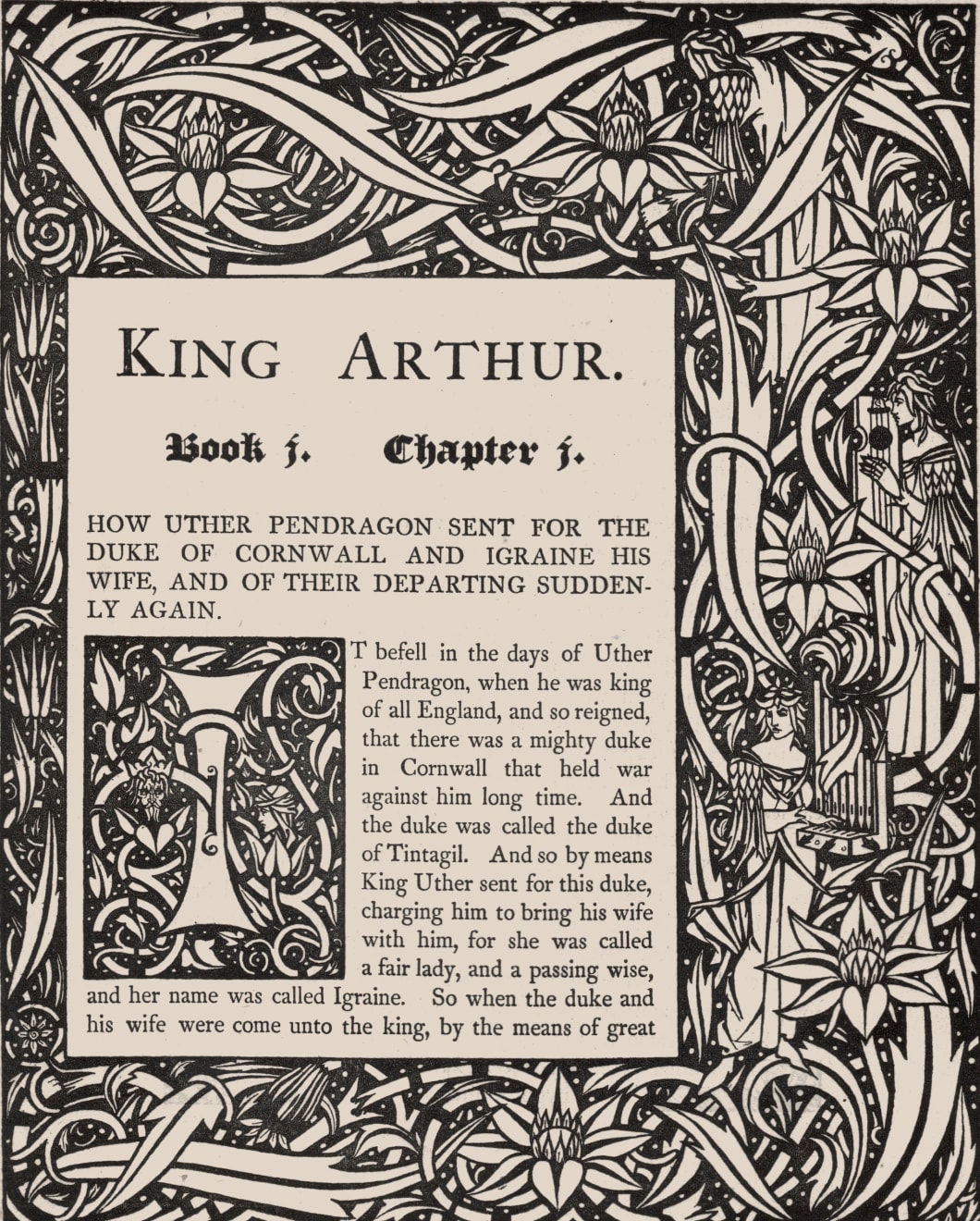 Aubrey Beardsley, King Arthur: Book 1, Chapter 1, 1893-4