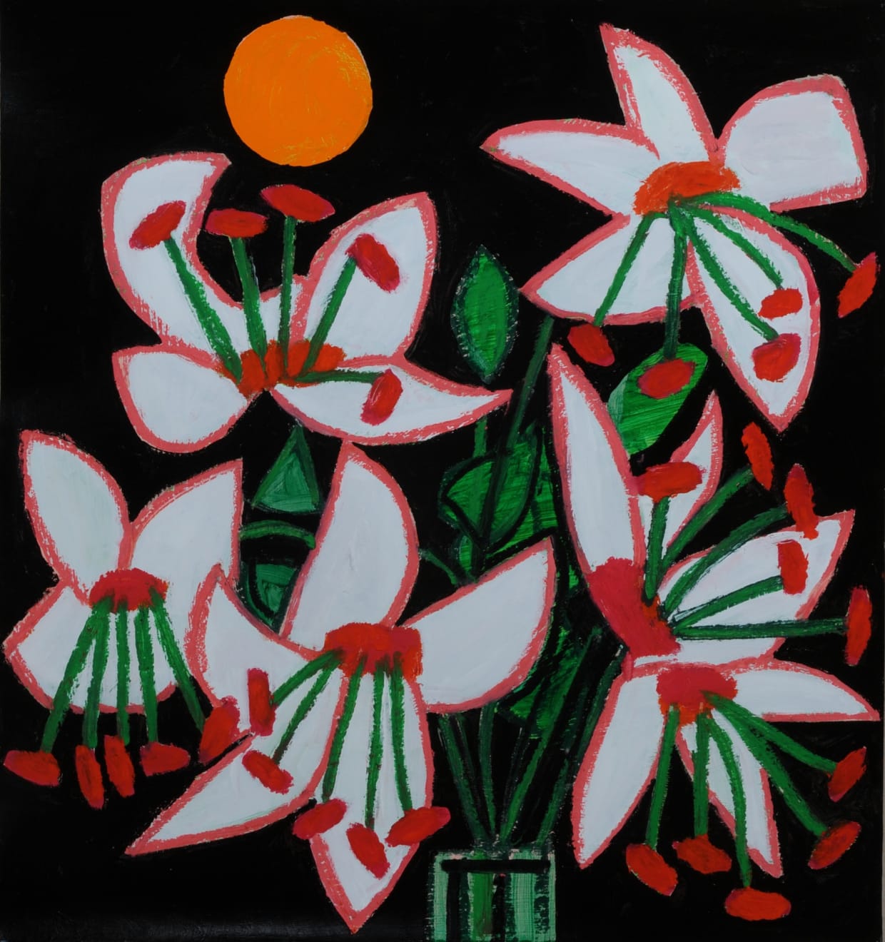 Nigel Swift, Orange Moon and Lillies, 2025