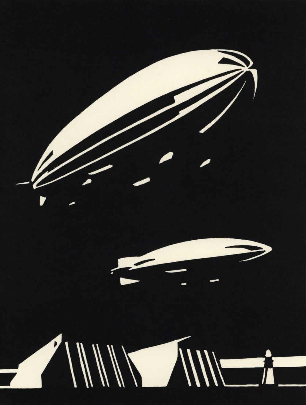 Paul Catherall, R100 and R101 B/W Test Print, 2010