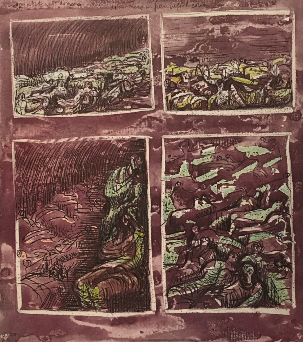 Henry Moore, Untitled LXIII (Shelter Sketchbook), 1967