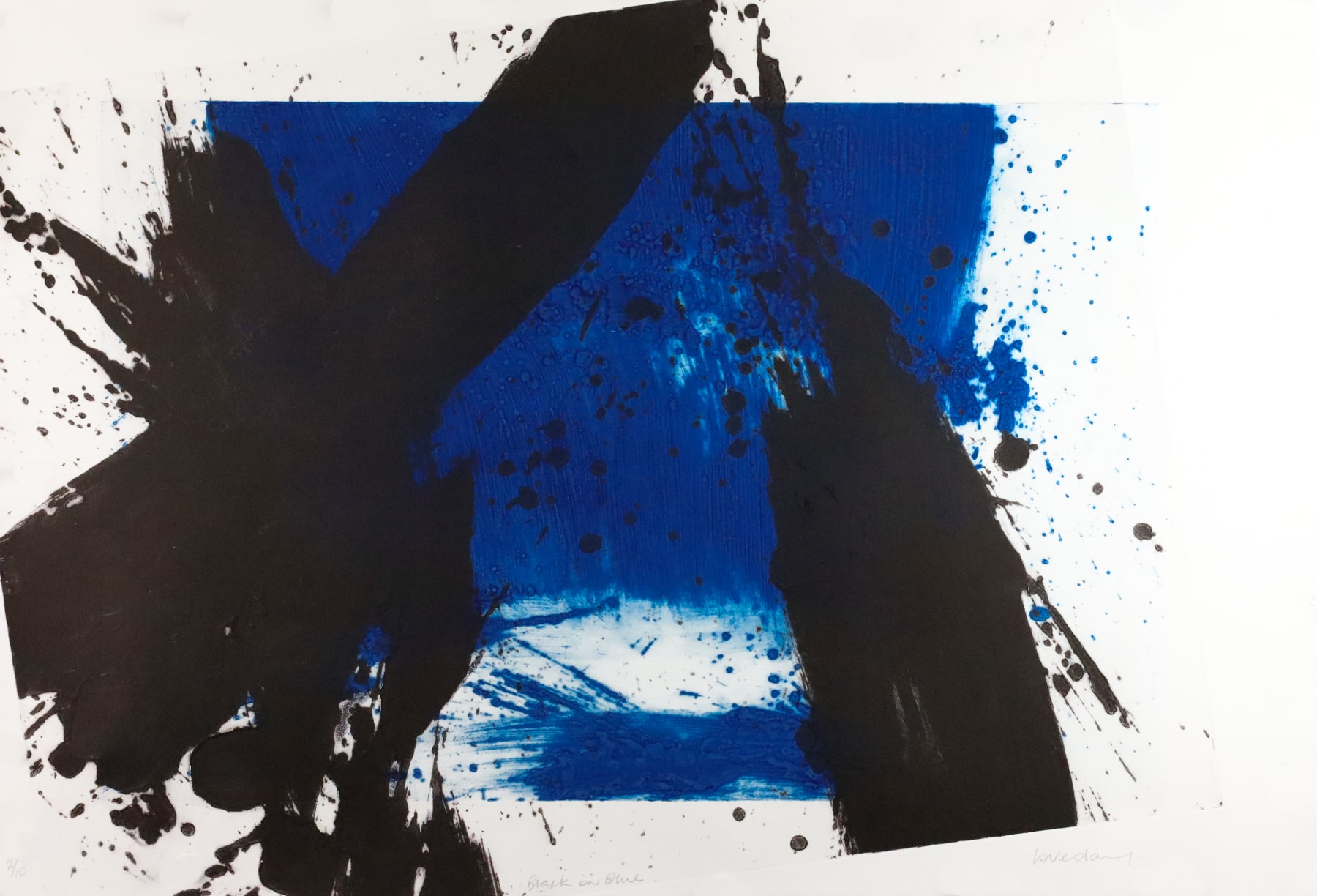 Ross Loveday, Black on blue, 2025
