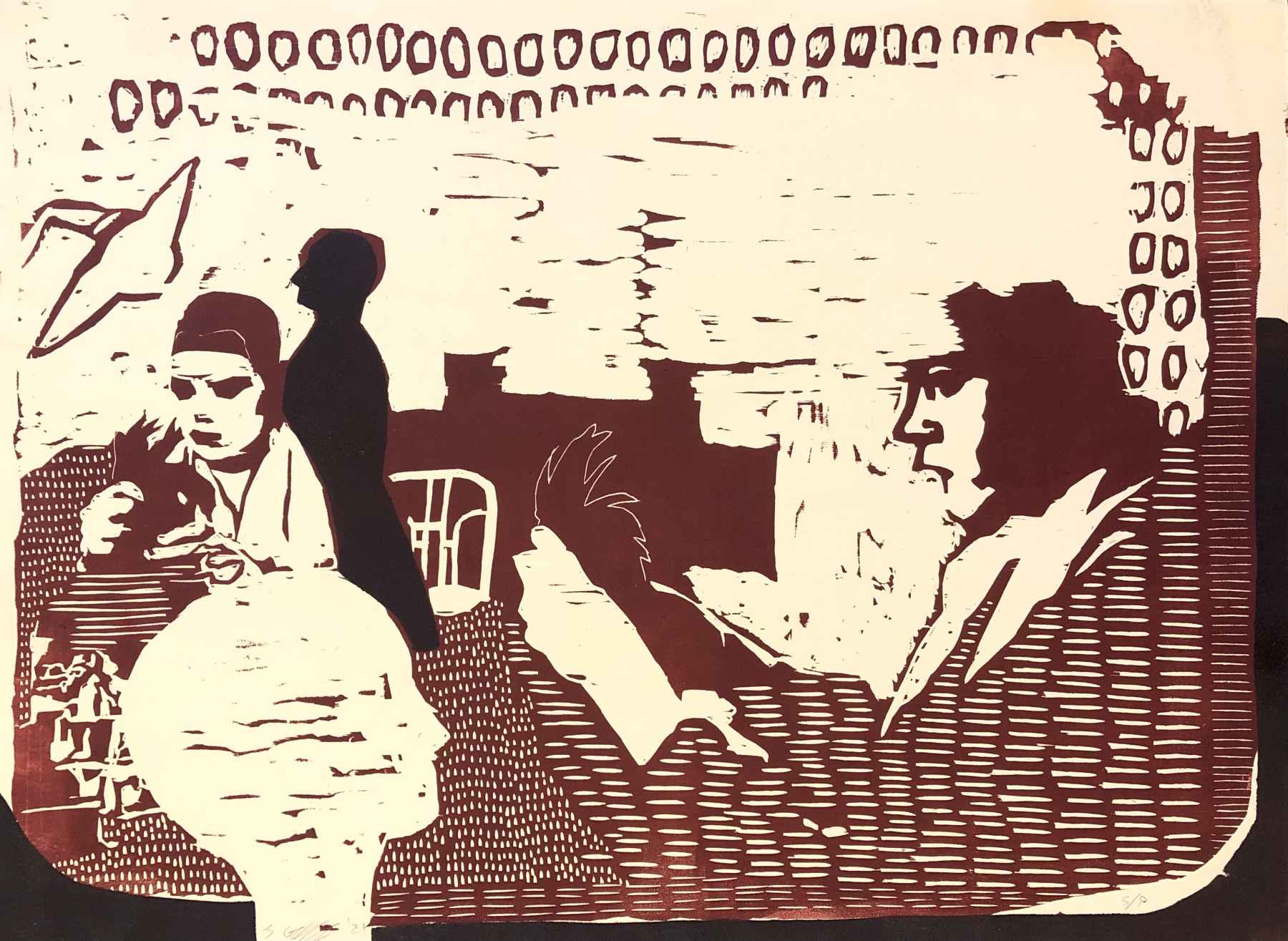 Summer Auction 2021, LOT 71: Jake Garfield - Putting on a Wig in the Mirror, 2021