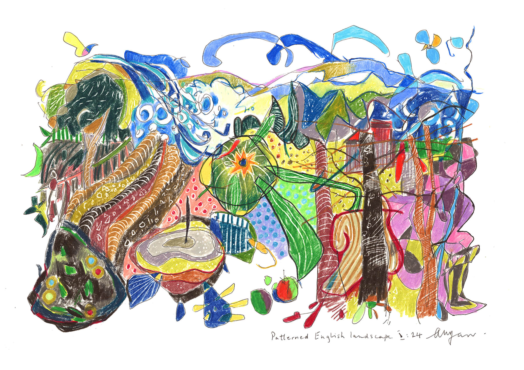 Andrew Marr, Patterned English Landscape I:24, 2024