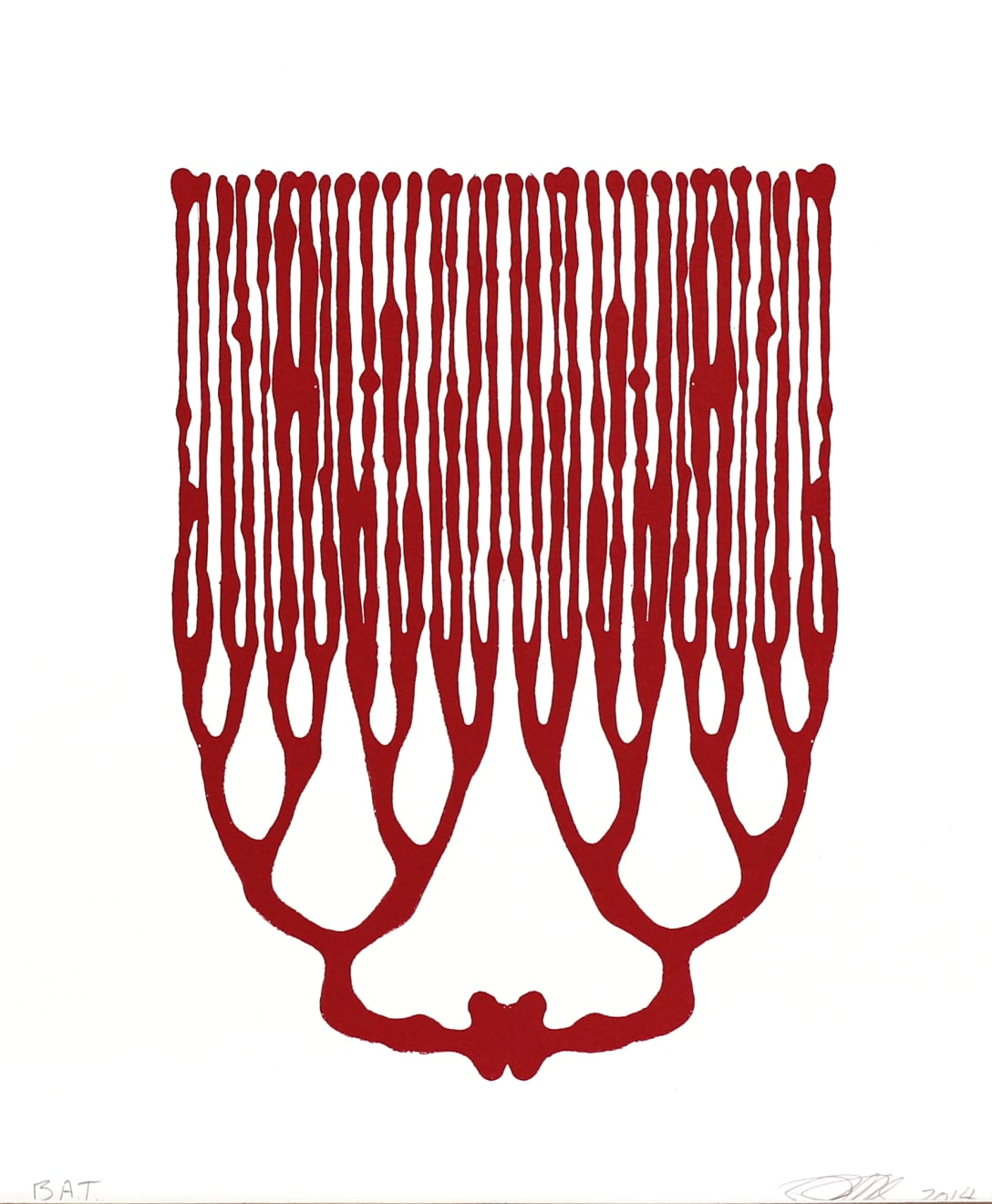 Peter Randall-Page, Sap River I (Red on White), 2014