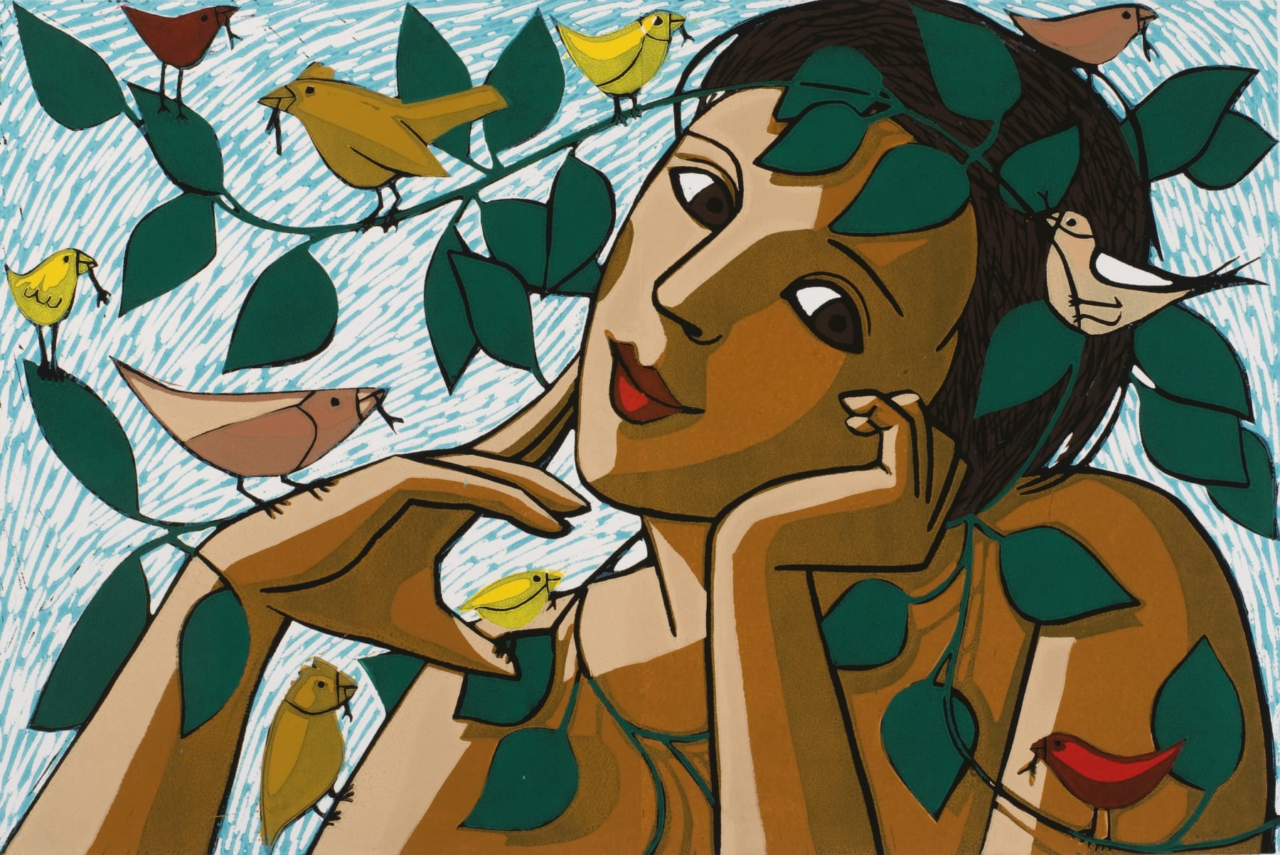 Anita Klein, Birds Making Nests, 2014