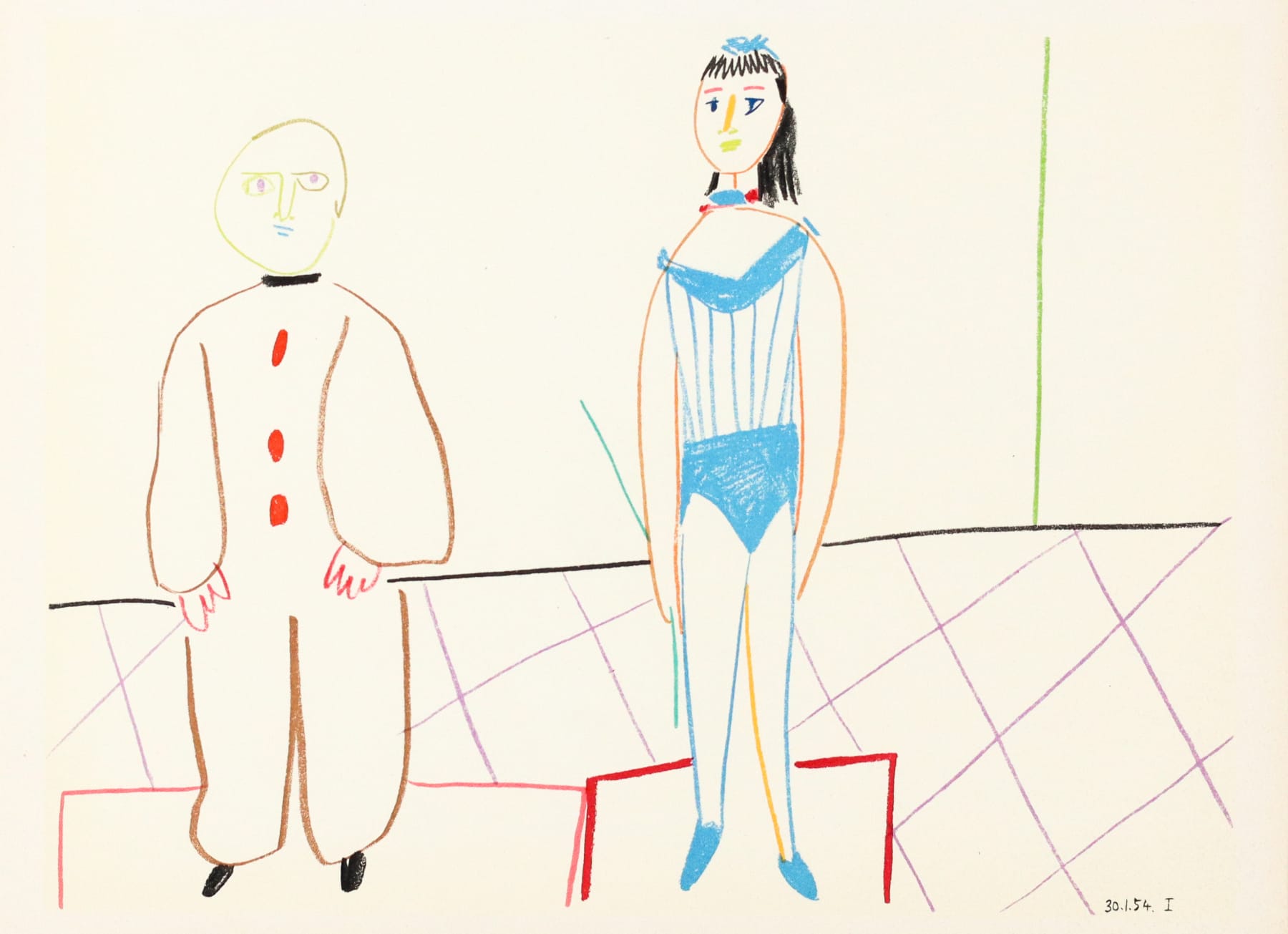 Dulwich College Secret Bid Auction 2024, LOT 133: Pablo Picasso - La Comédie Humaine 30.1.54. I, 1954