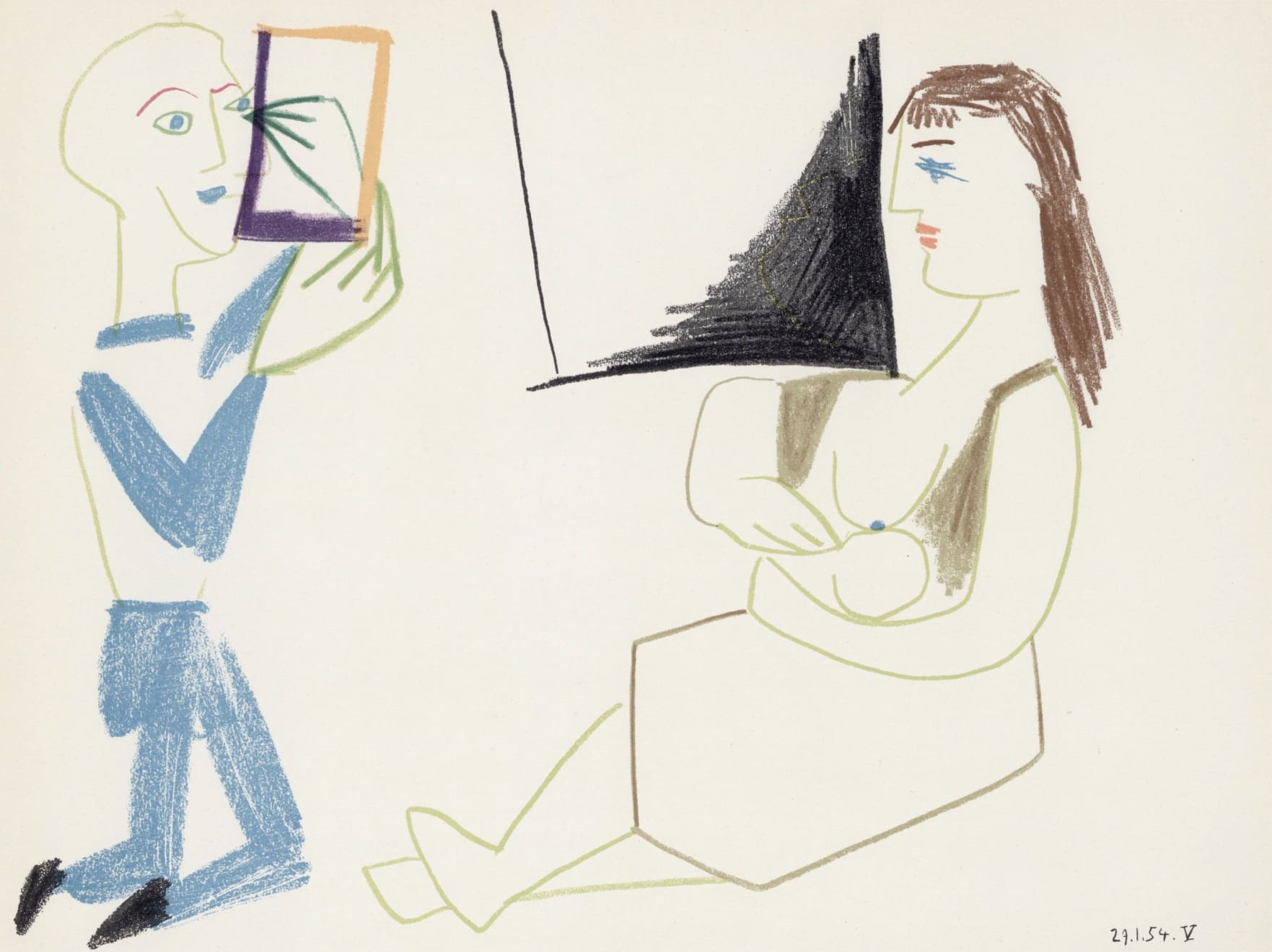 Christmas Secret Bid Auction 2024, LOT 176: Pablo Picasso - La Comédie Humaine 29.1.54. V, 1954