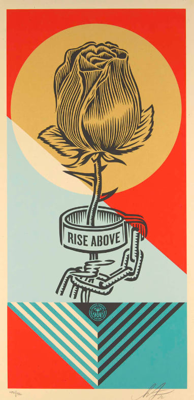 Shepard Fairey, Rise Above Rose Geometric, 2022