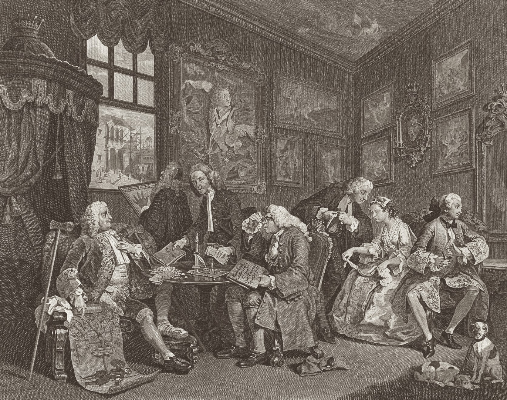 William Hogarth, Marriage A-la-Mode, Plate 1, 1745