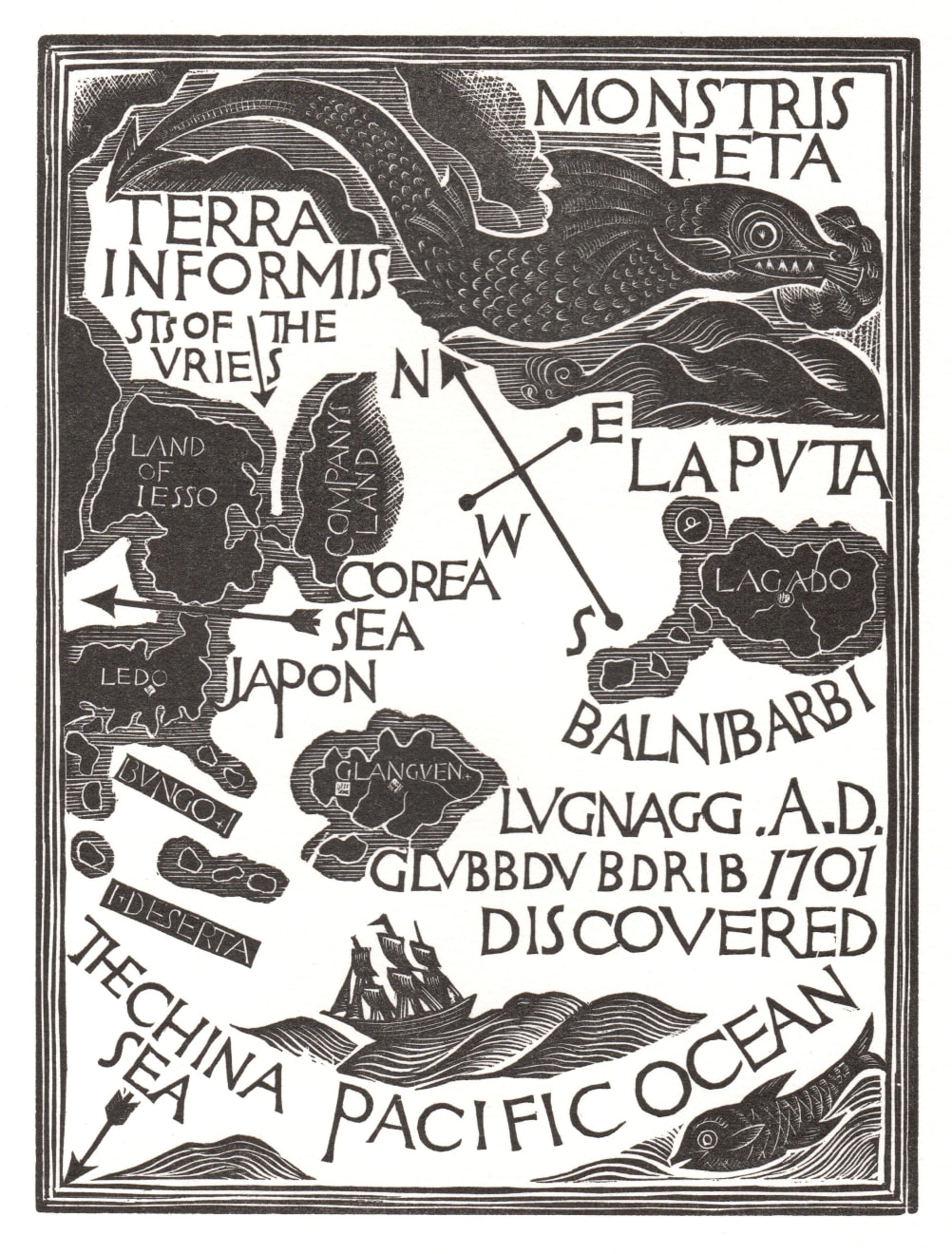 David Jones, Gulliver's Travels: Map of the Third Voyage
