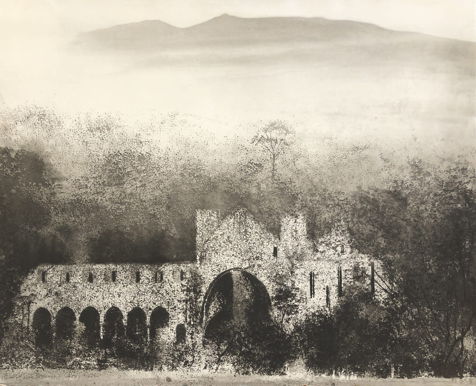 Norman Ackroyd, Buildwas Abbey, 2013