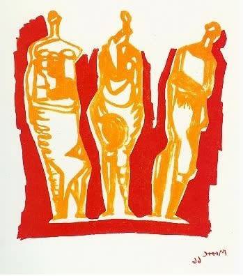 Henry Moore, Three Standing Figures (Shelter Sketchbook) , 1966