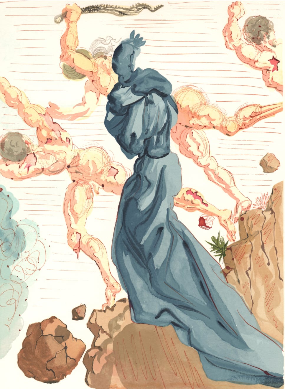 Salvador Dalí, The Borders of Phlegethon (Inferno: Canto 15), 1960-64