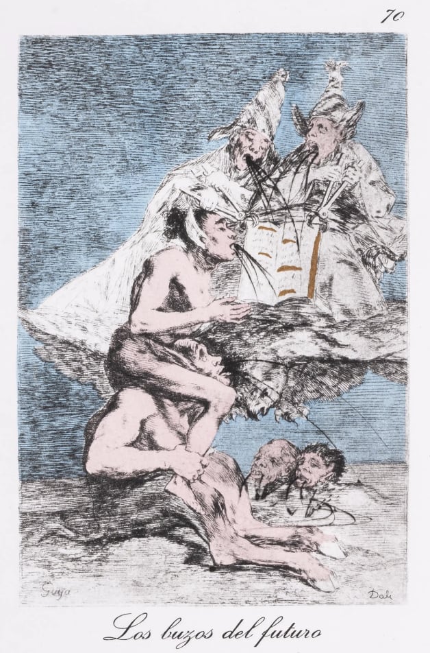 Christmas Secret Bid Auction 2025, LOT 66: Salvador Dalí - Los luzos del futuro, Plate 70 from Les Caprices De Goya de Dalí, 1977
