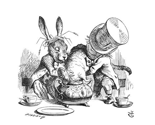 John Tenniel, ...the last time she saw them, they were trying to put the Dormouse into the teapot