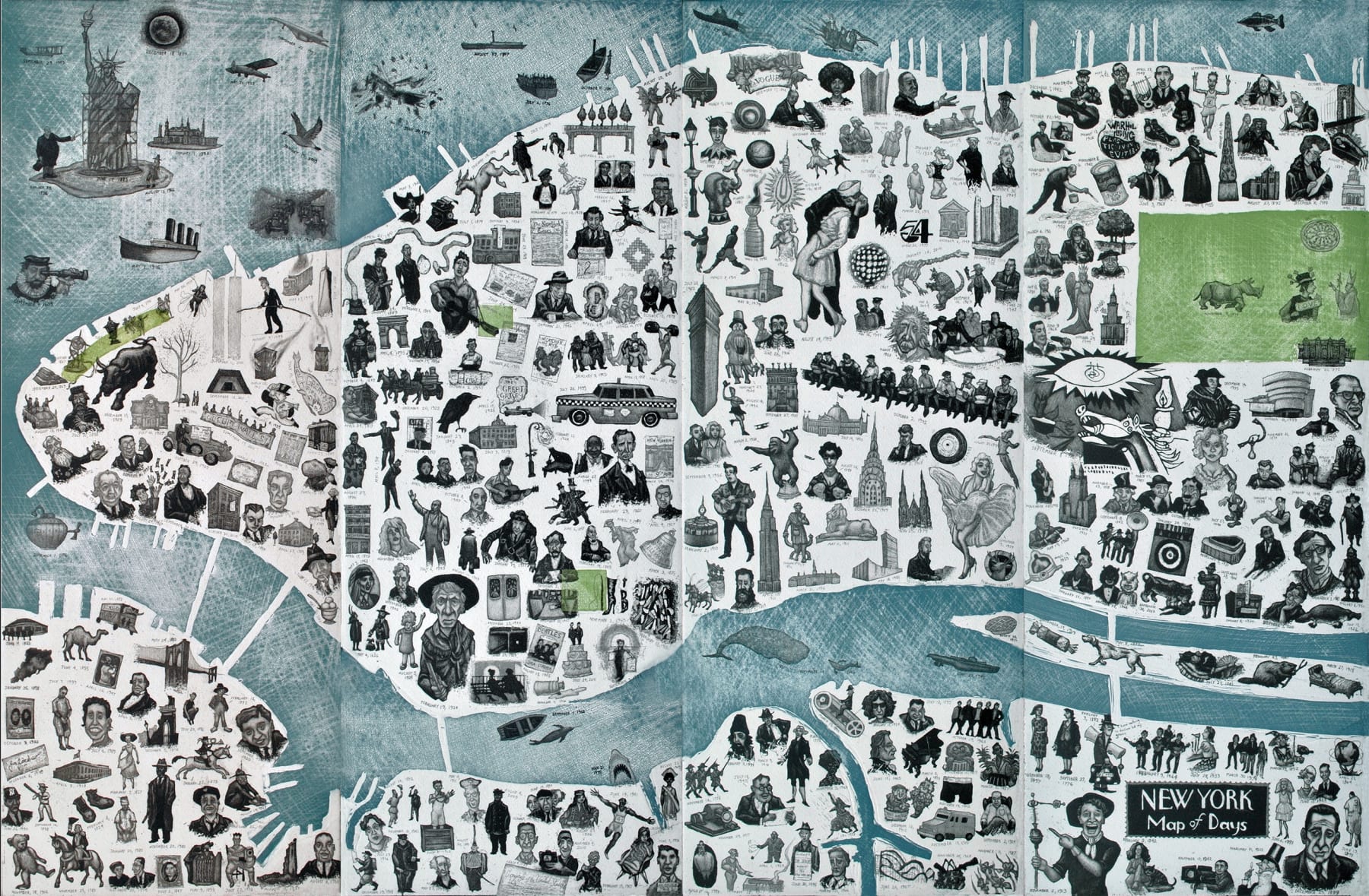 Mychael Barratt, New York Map of Days, 2017