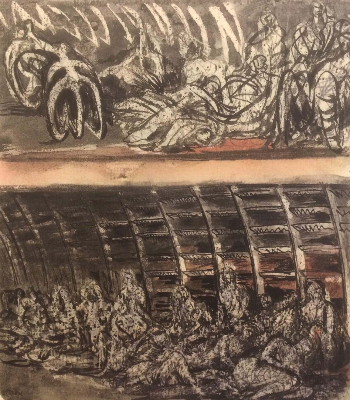 Henry Moore, Untitled XVIII (Shelter Sketchbook) , 1967