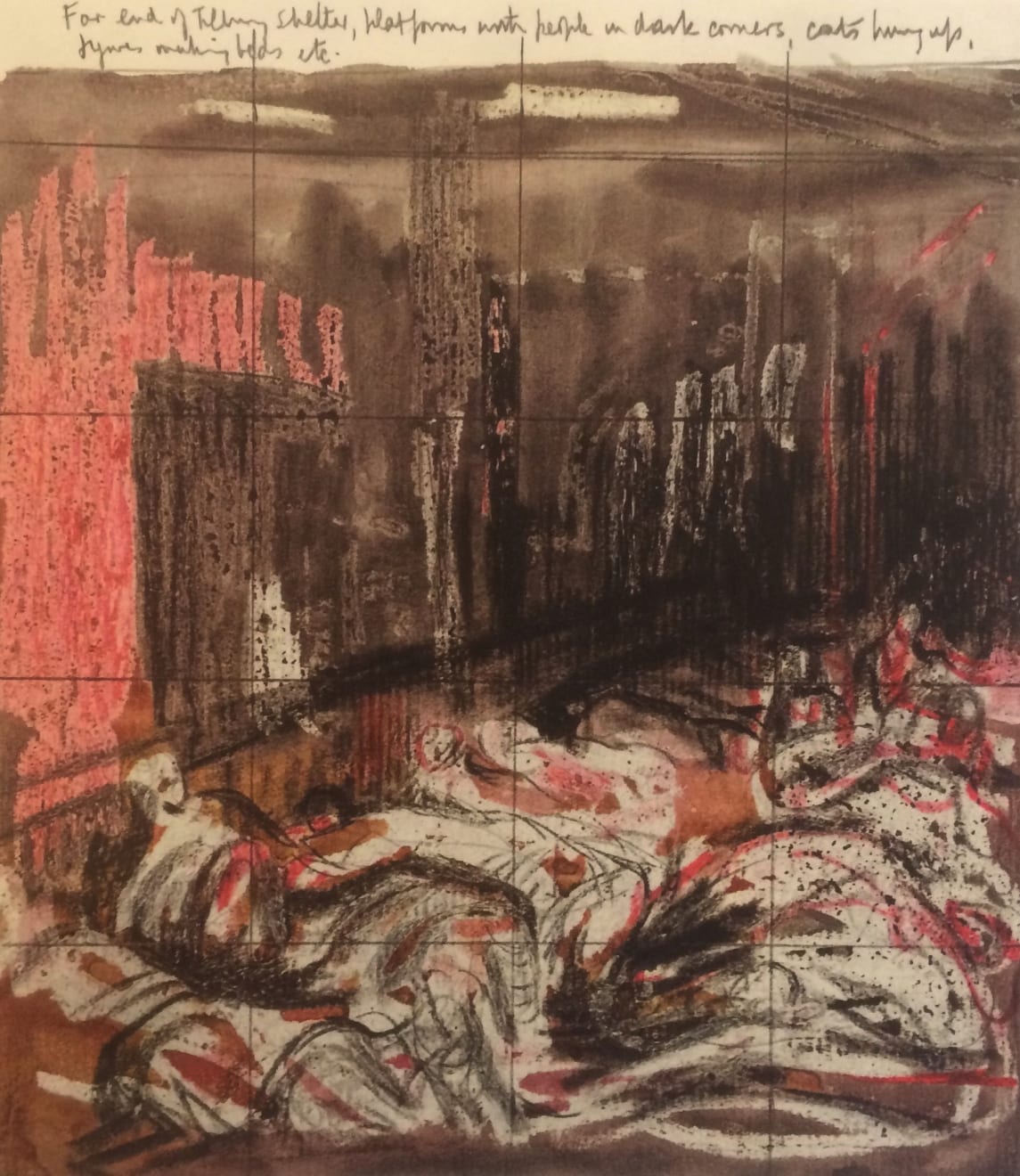 Henry Moore, Untitled XXVIII (Shelter Sketchbook) , 1967