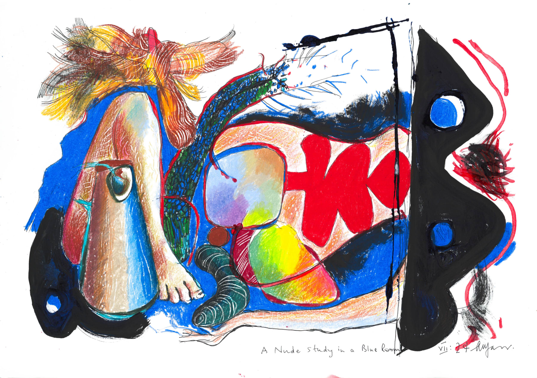 Andrew Marr, A Nude Study in a Blue Room, VII:24 , 2024