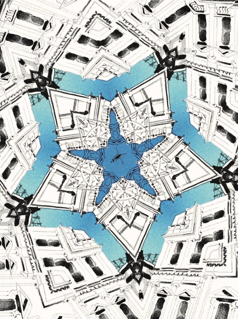 Anne Desmet, Sky Window 17: Helicopter, 2023